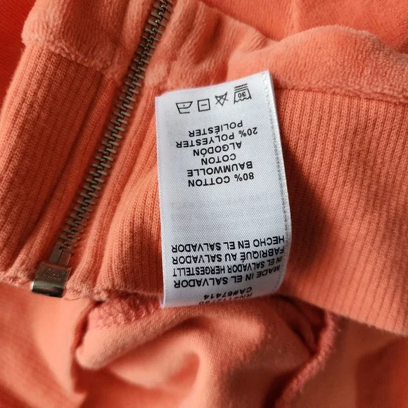 True Religion Velour Jacket Womens Medium Zip Hooded Cropped Crystal Rhinestones - Picture 9 of 9